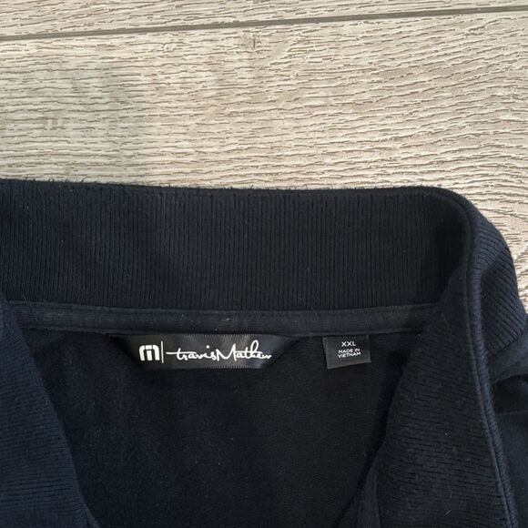 Travis Mathew Golf Sweater Mens 2XL XXL Black Quarter Zip Long Sleeve Pullover - Picture 3 of 8